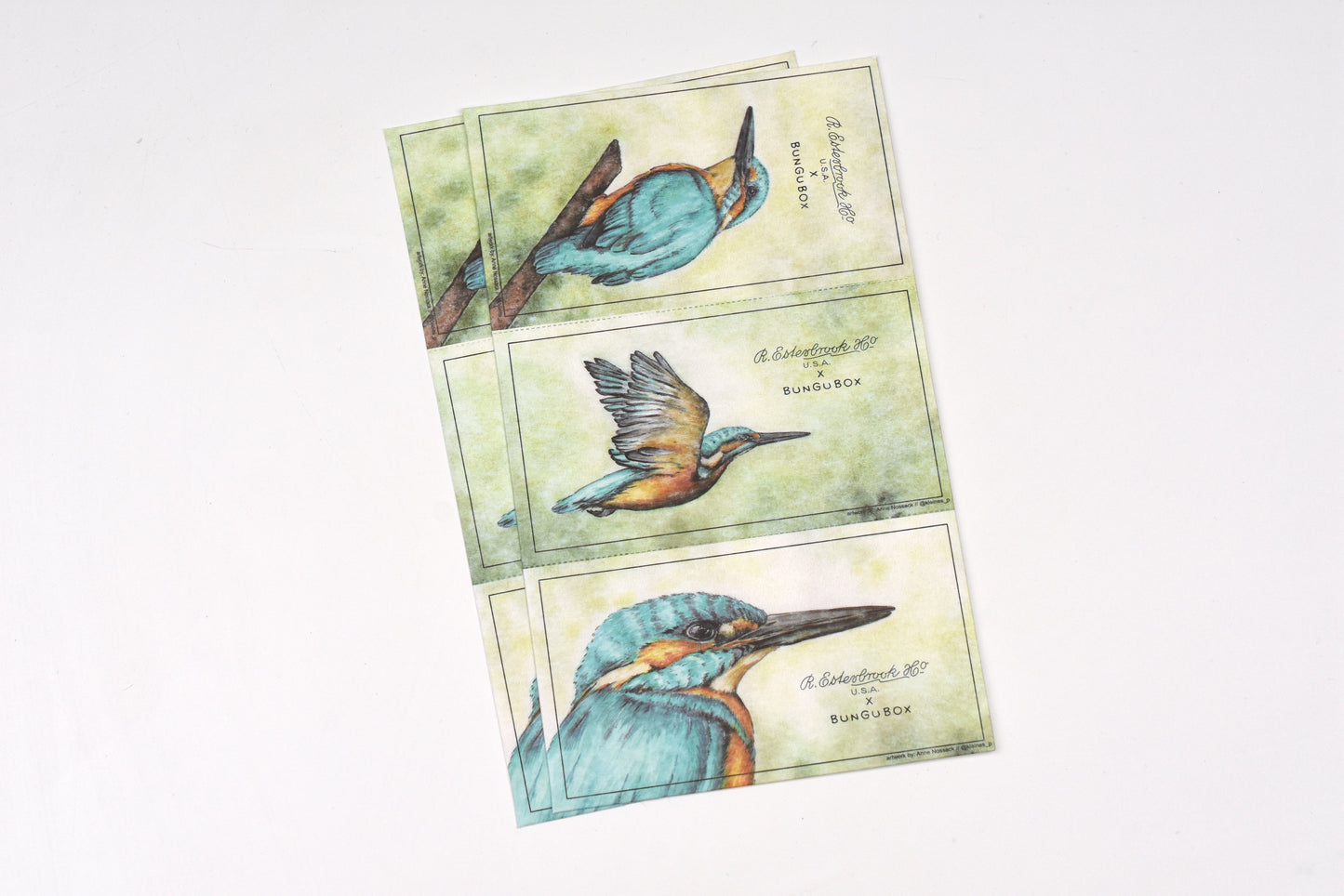 Esterbrook x BUNGUBOX Blotter Paper - Kachofugetsu Collection - Kingfisher - Limited Edition