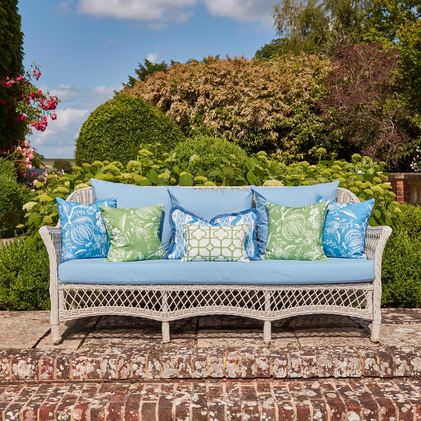 French Blue Chelsea Square Fabric