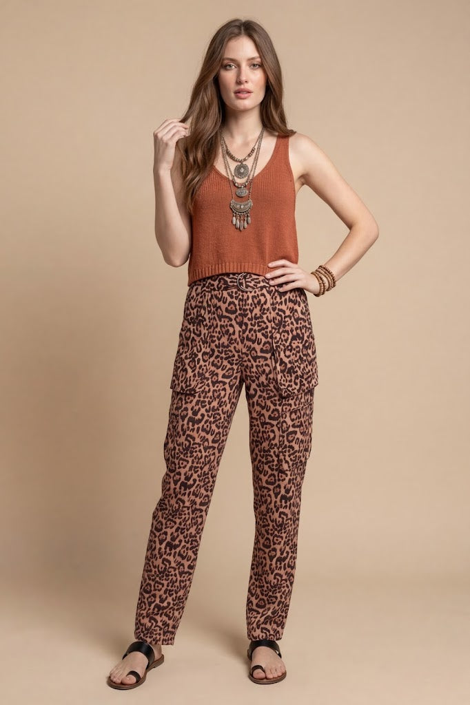 Johnny Was Bellina Leopard Hailey Cargo Pant C67525-6