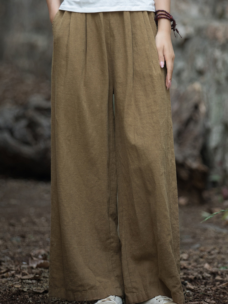 Women's Casual Summer Artistic Retro Wide-leg Loose Bottom