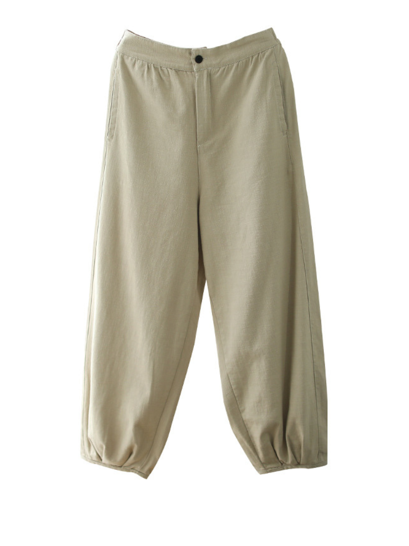 Women Fashion Casual Elastic Waist Loose Long Harem Bottom Trousers