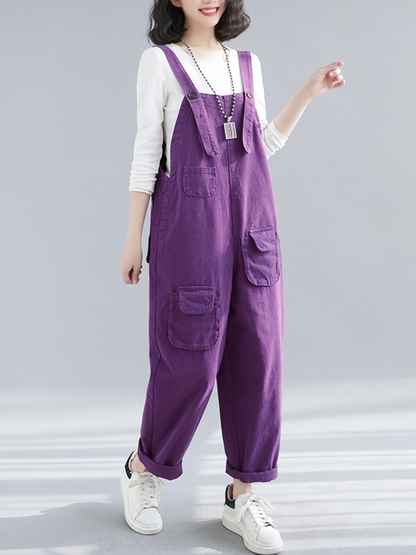 Relaxed Denim Bib Overalls - All Day Comfort | Eva Trends