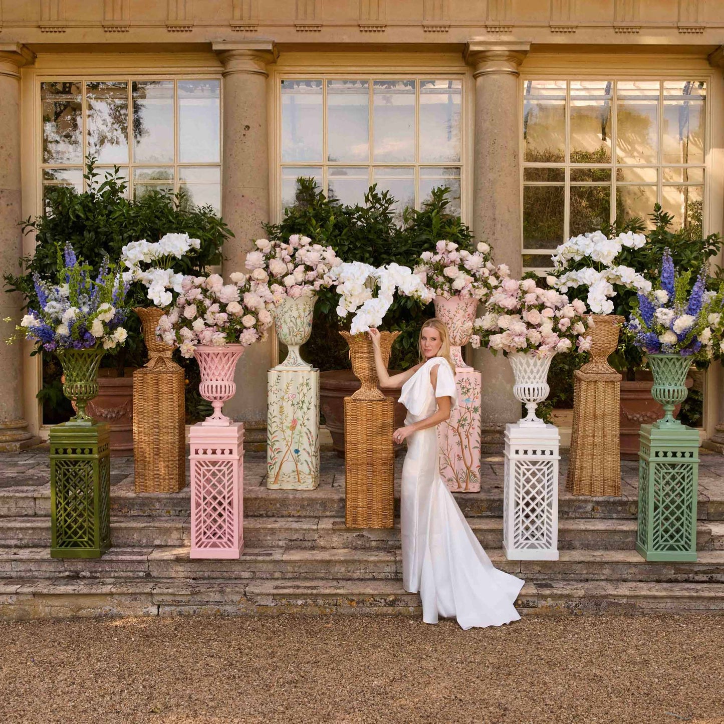 Pink Chinoiserie Tole Urn