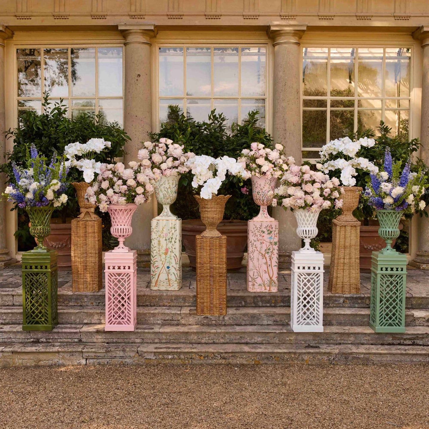Liliana Scalloped Rattan Urn