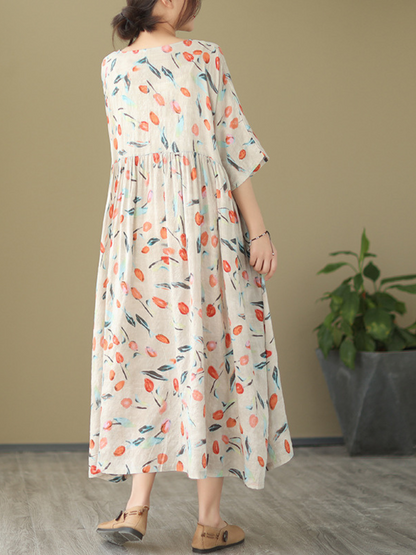 Take My Soul Women's Round Neck Smock Dress