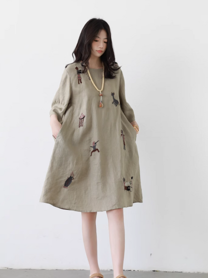 Stylish Summer Printed A-Line Dress | Eva Trends