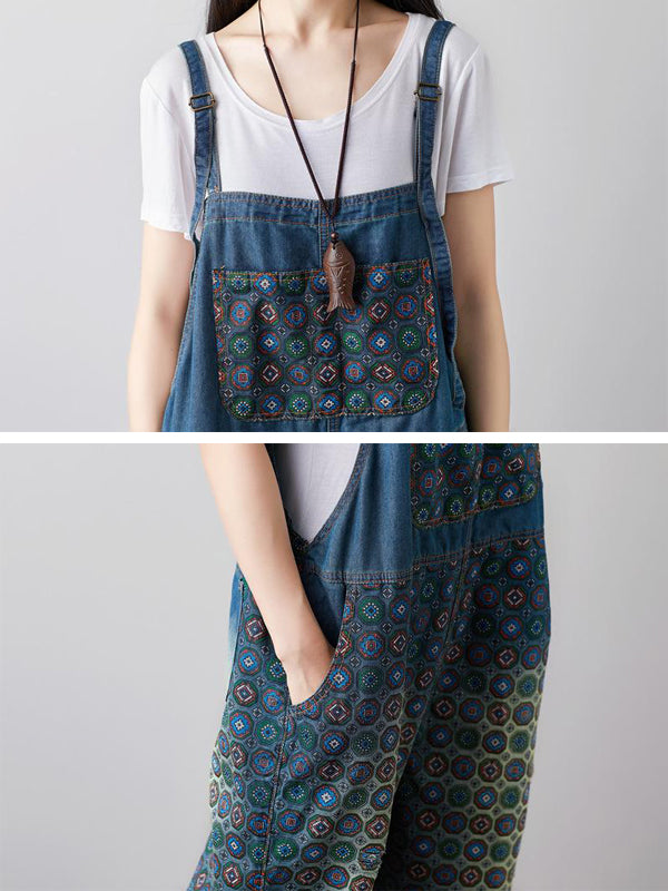 Vintage Ripped Cotton Dungarees for Women | Eva Trends