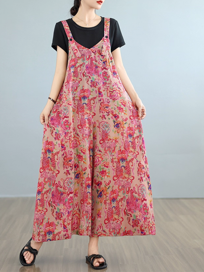 Breezy Floral Printed Loose Overalls for Women | Eva Trends