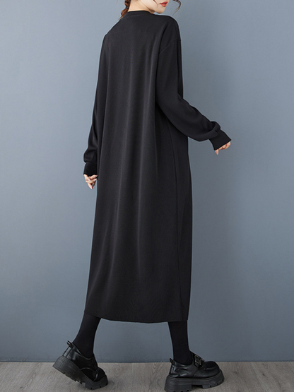 Chic & Cozy Women's Crew Neck Midi Dress | Eva Trends