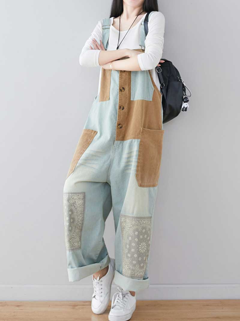 Light Wsh Denim Overalls with Adjustable Straps | Eva Trends