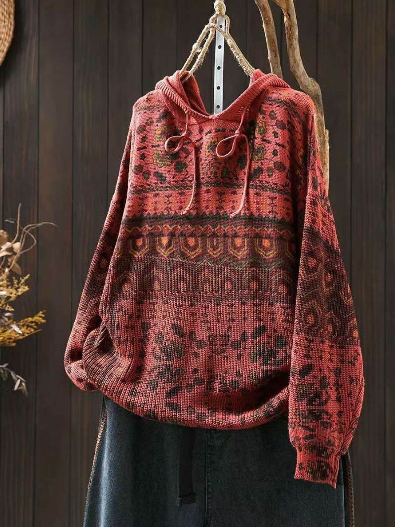 Women's Classic Comfy Winter Hooded Elegant Color Sweater