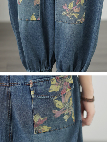 Relaxed Women's Summer Loose Printed Dungarees | EvaTrends