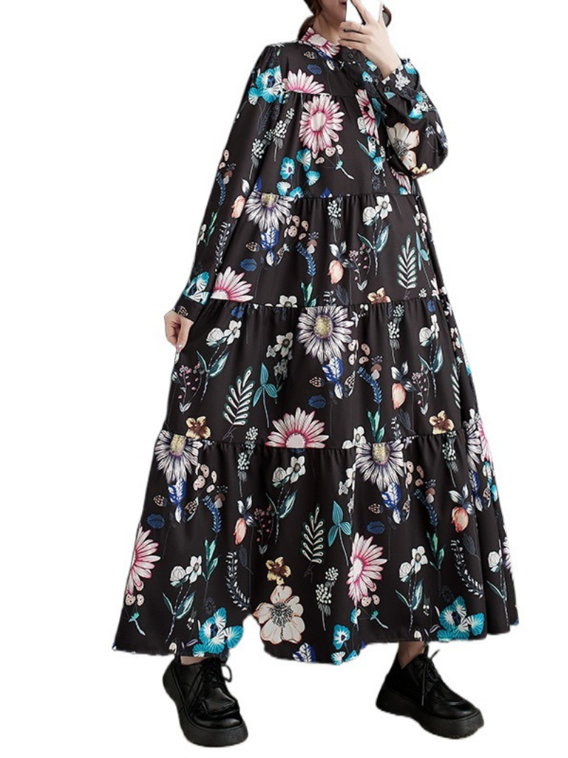 Stylish Printed Button Up Smock Dress for Women | Eva Trends