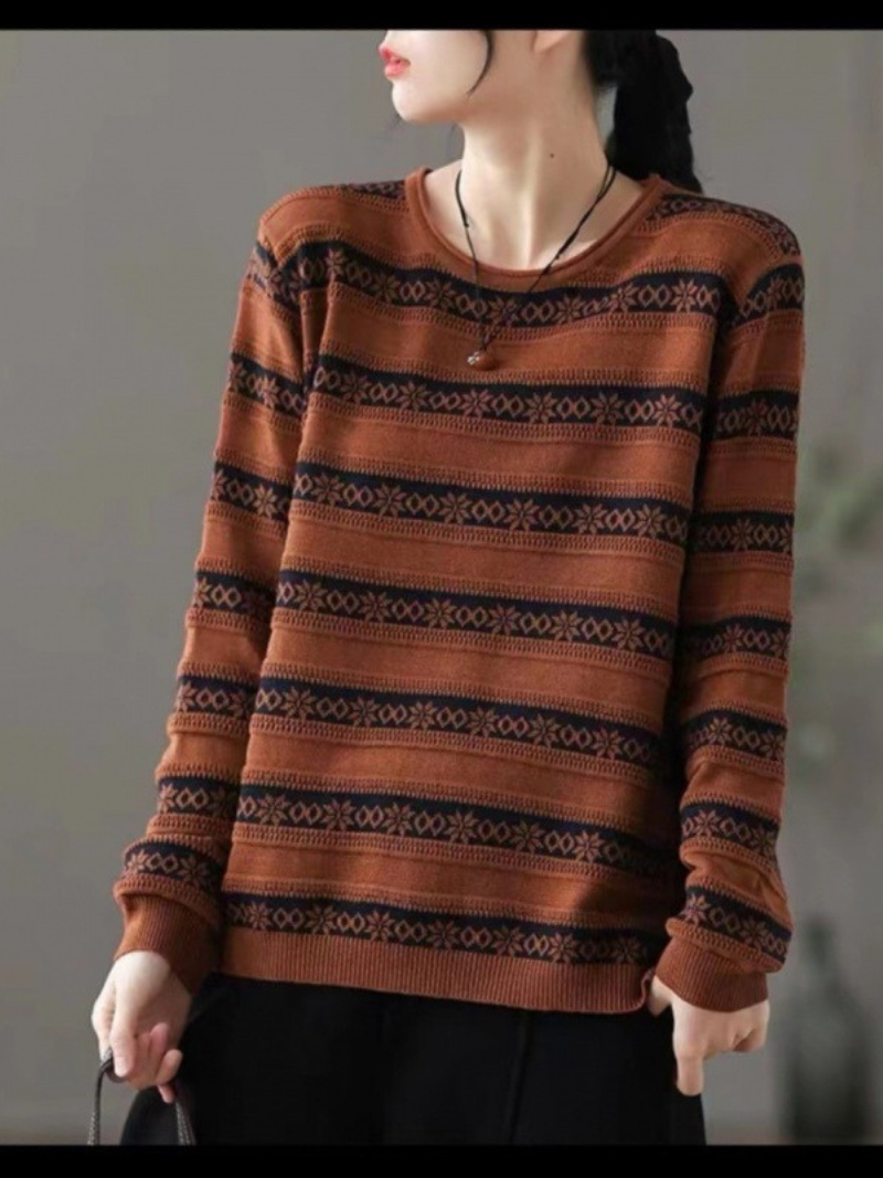 Women's Stripe Loose Sweater - Chic & Cozy | Eva Trends