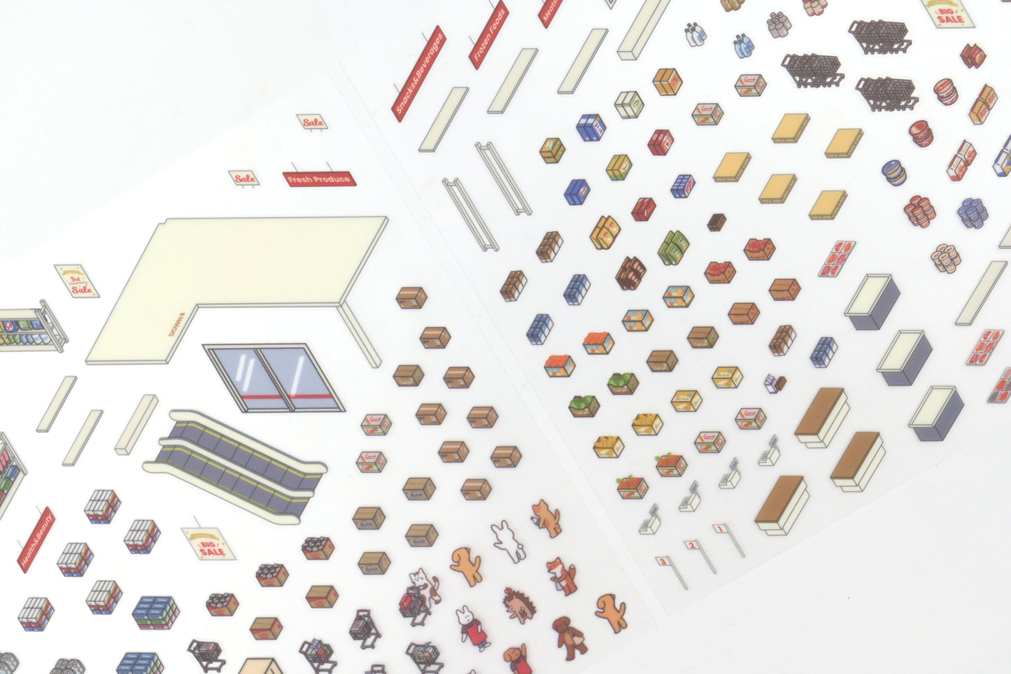 BGM Deco 2.5D Sticker - Diorama - Supermarket