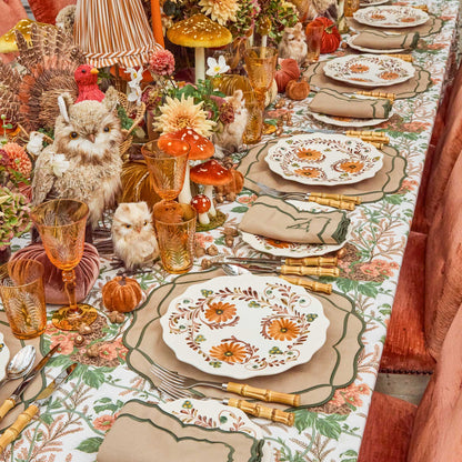 Autumn Flowers Dinner & Starter Plates (Set of 8)