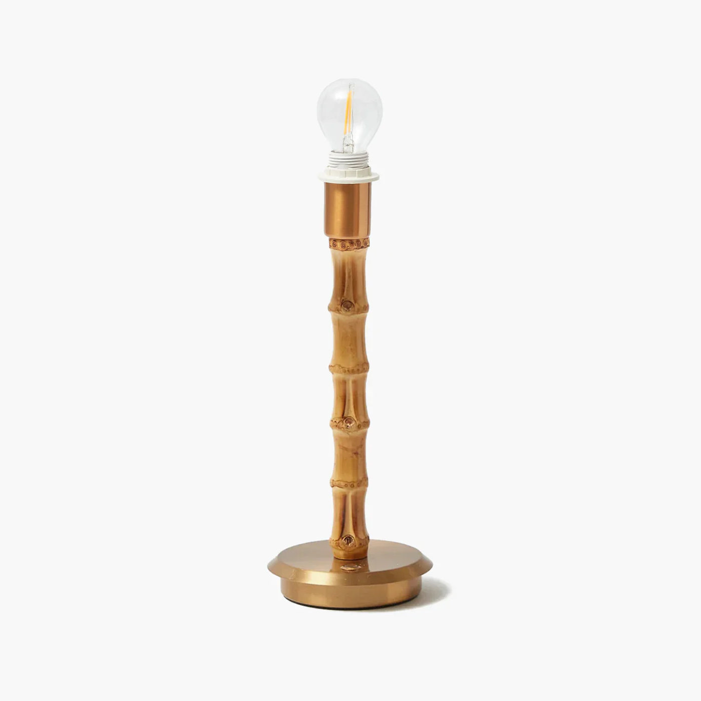 Bamboo Rechargeable Lamp with Pink Ikat Shade (18cm)