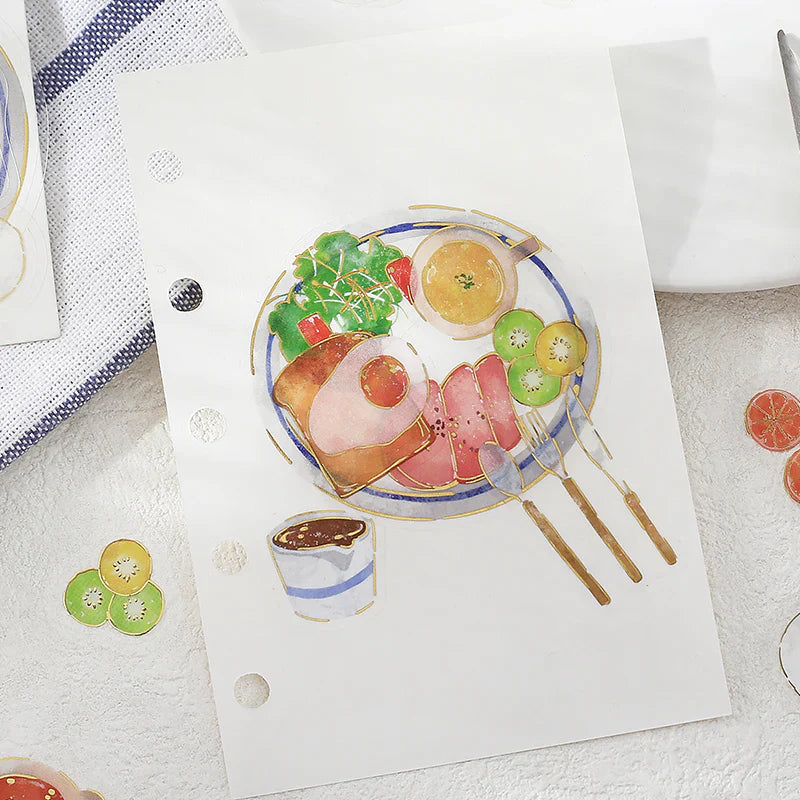 BGM Deco Clear Sticker - Food Diary - One Plate