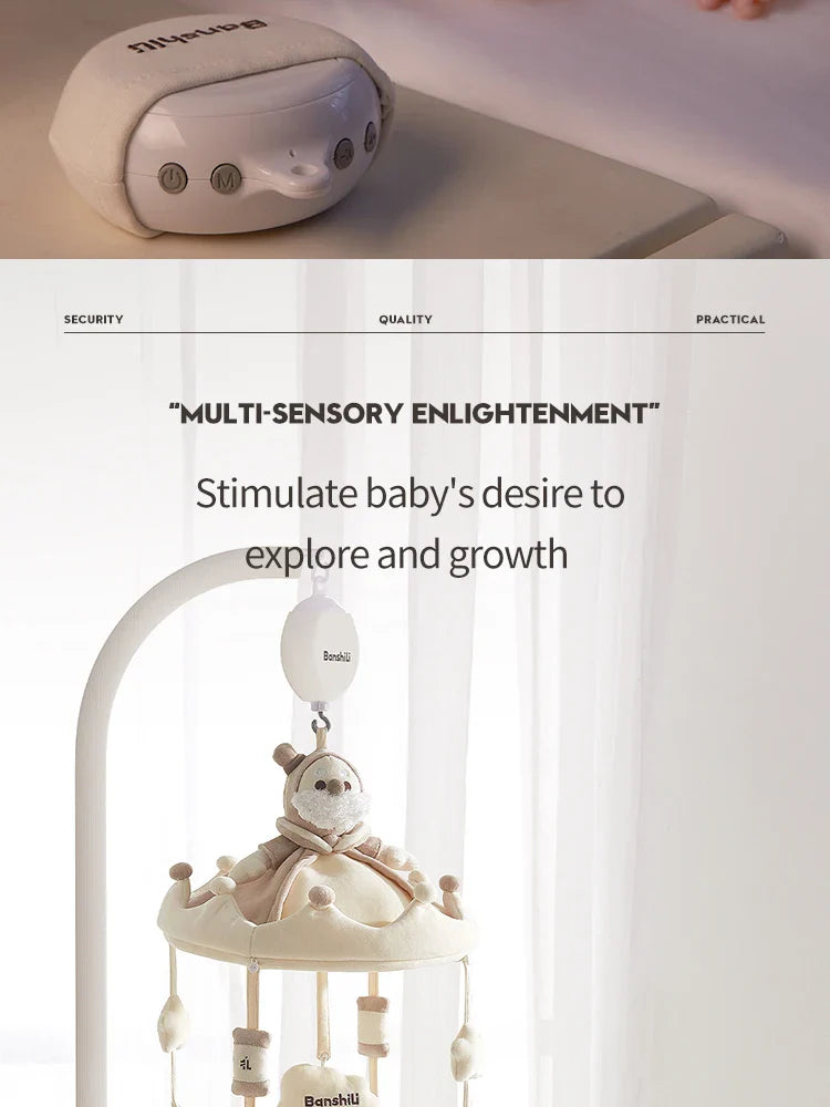 Banshili Music Bed Bell Baby Mobile Cute Cartoon Soothing Boys and Girls Toys Baby Mobile for Crib Baby