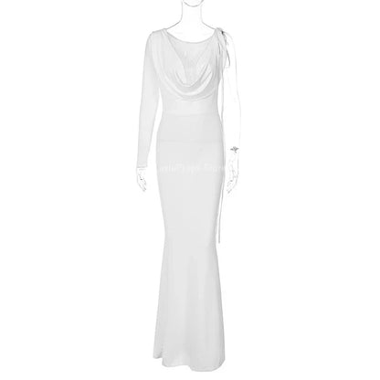 Maternity Dresses Fashionable and Sexy Pure Color One Shoulder Body con Maternity Dress for Photography and Parties
