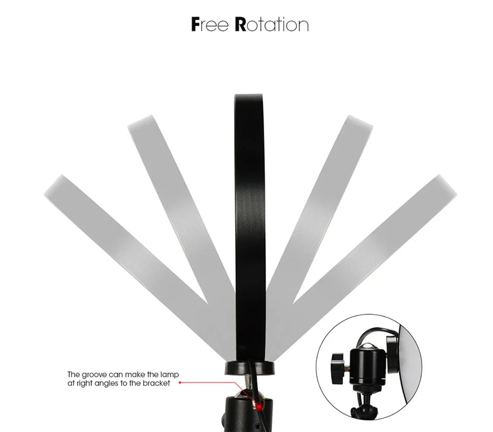 10" 26cm Dimmable LED Ring Light Kit with Tripod – 120 Beads USB Selfie & Live Streaming Lamp for Photography, Video & Makeup