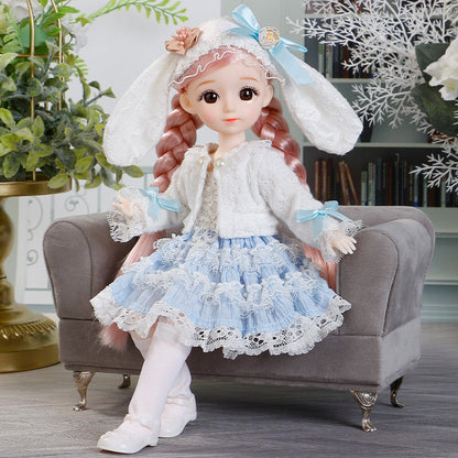 BJD Doll and Clothes Multiple Removable Joints 30cm 1/6 3D Eyes Doll Girl  Dress Up Birthday Gift Toy