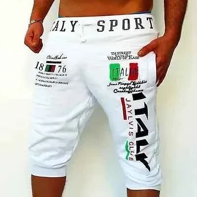 Men's Athletic Shorts Sweat Shorts Capri Pants Drawstring Print Letter Sports Outdoor Weekend Streetwear Stylish Sweatpants Male