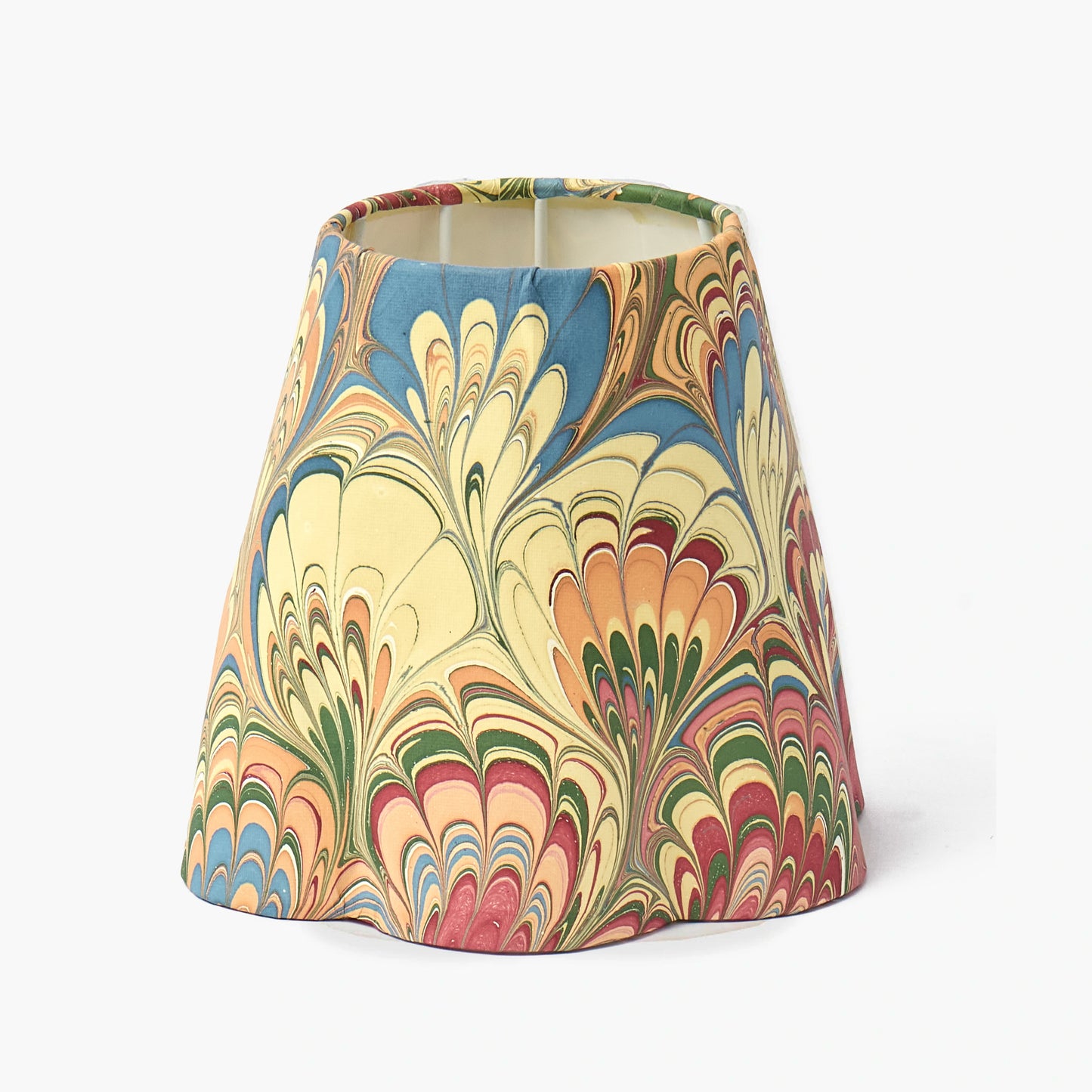 Lucille Metal Bamboo Rechargeable Lamp with Multi Marble Shade (18cm)