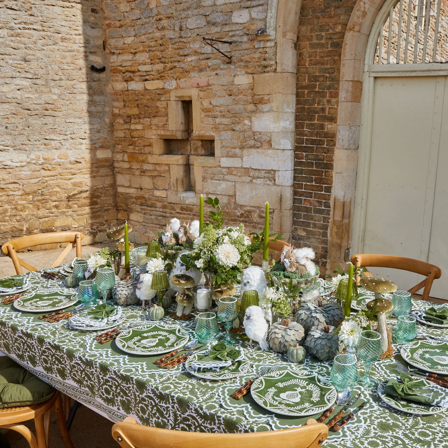 Olive Pheasant Tablecloth