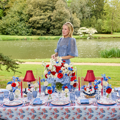 Blue & Red Josephine Dinner & Starter Plates (Set of 8)