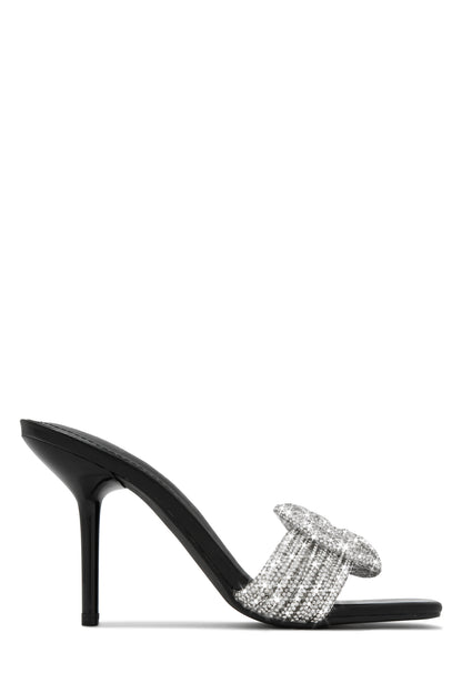 Song Of Love Embellished Mule Heels - Black