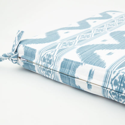 Blue Ikat Seat Pad Cushion