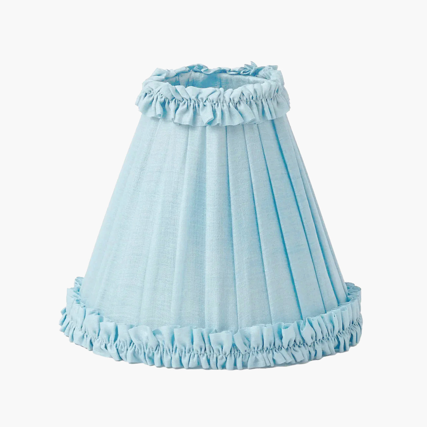 Soft Blue Frilled Silk Lampshade (18cm)