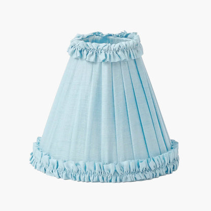 Soft Blue Frilled Silk Lampshade (18cm)