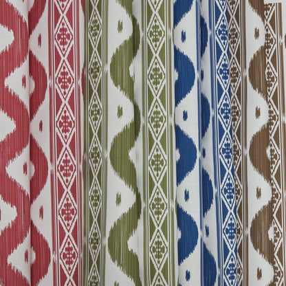 Chestnut Brown Ikat Stripe Fabric