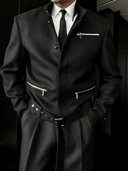 Black Biker Long Sleeve Jacket
