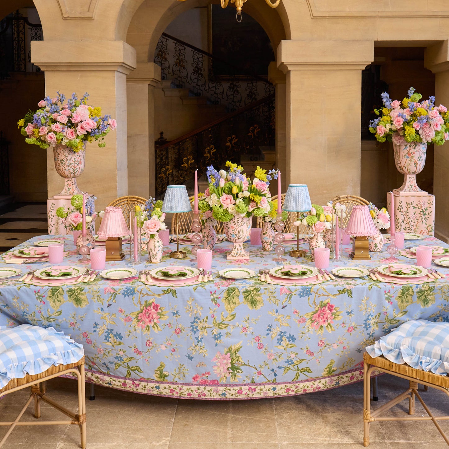 Pink Chinoiserie Tole Urn