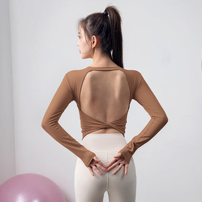 Autumn And Winter Long-sleeve Fitness Wear With Chest Pads