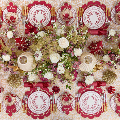 Burgundy & Gold Amanda Placemats & Napkins (Set of 4)