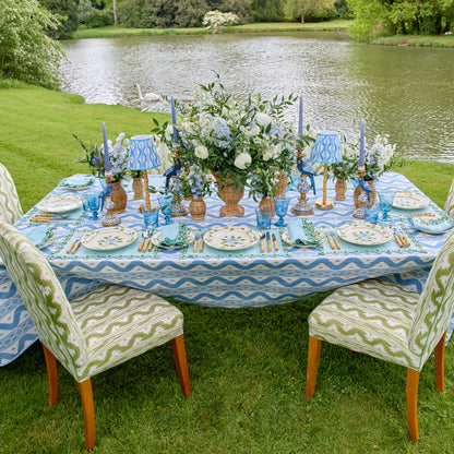 Blue Rose Bud Dinner & Starter Plates (Set of 8)