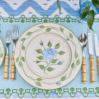 Blue Rose Bud Dinner Plates (Set of 4)