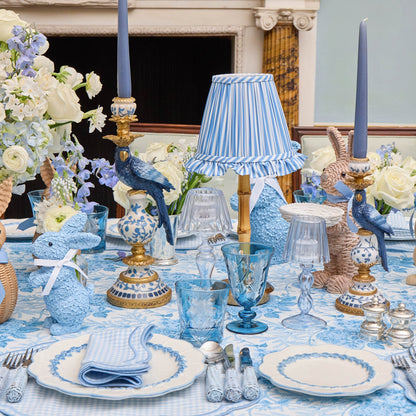 Blue Striped Ruffle Lampshade (18cm)