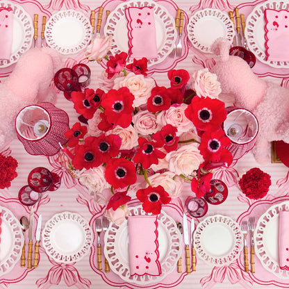 Pink & Red Fifi Poodle Linen Napkins (Set of 4)