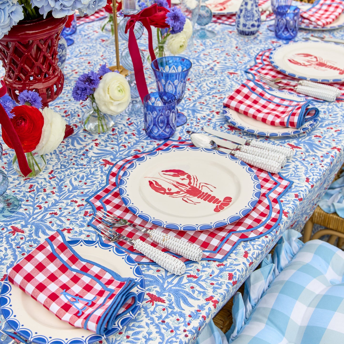 Red Gingham Felix Napkins (Set of 4)
