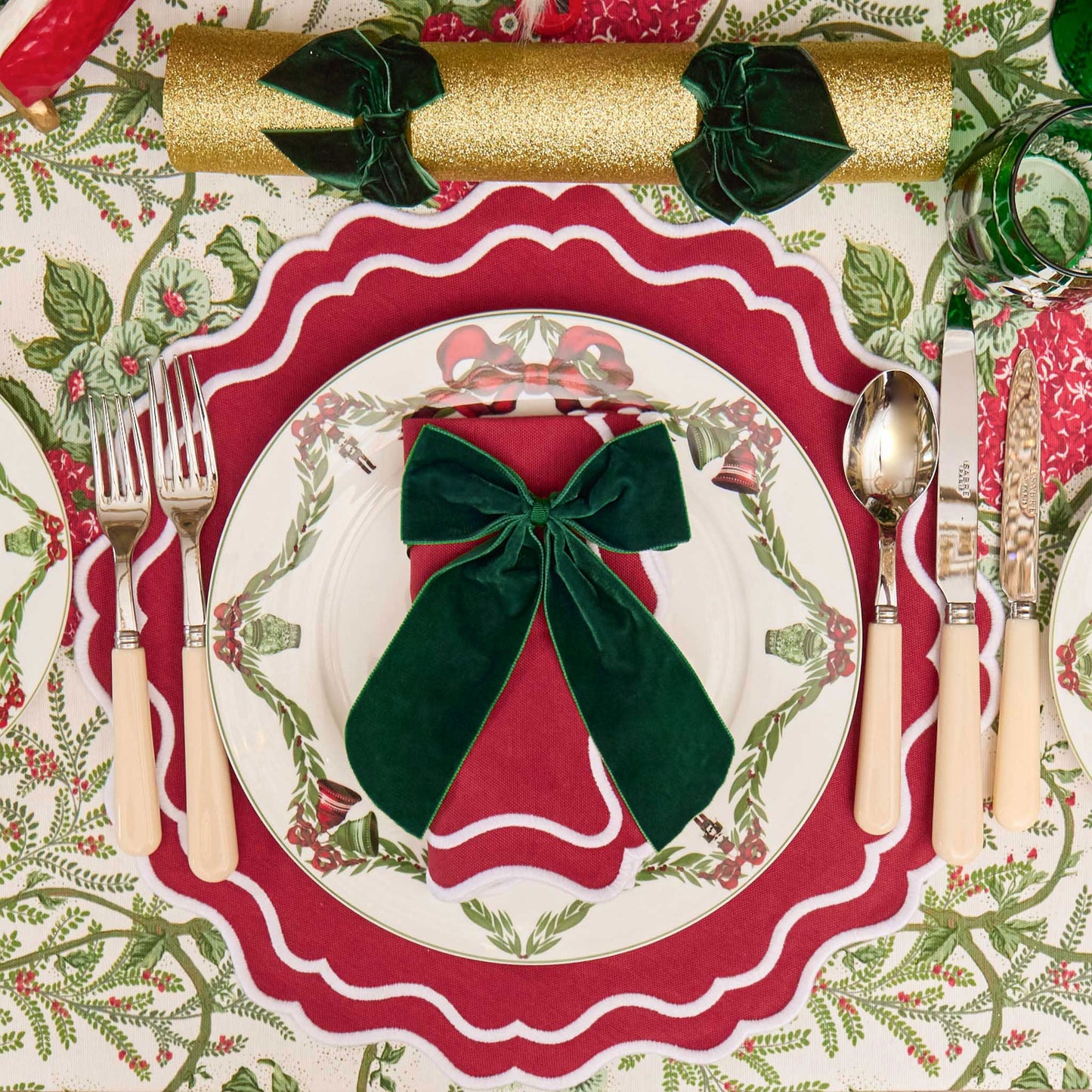 Dark Green Personalisable Bow