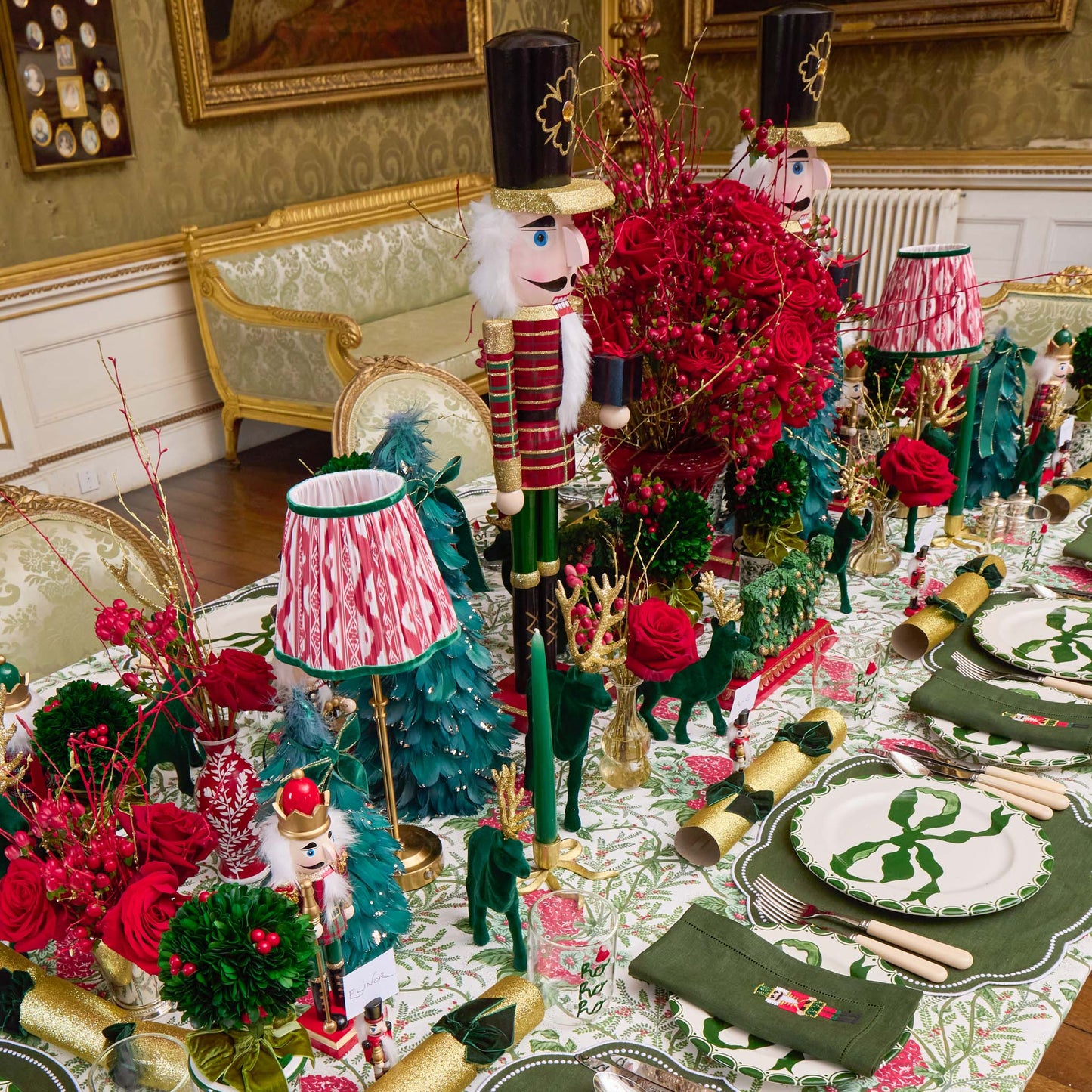 Red & Green Lady Isabella's Garden Tablecloth