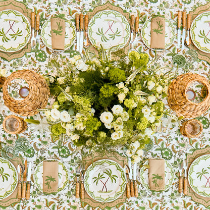 Sand & Green Celestria Placemats & Palm Tree Napkins (Set of 4)