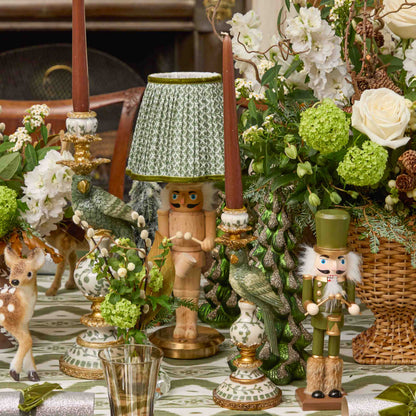 Olive Green Parrot Candle Holder Set