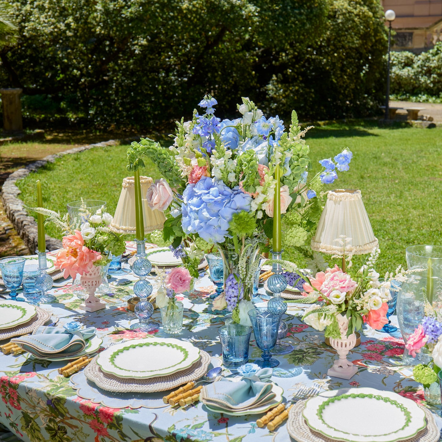 Soft Blue Fiore Napkin Rings (Set of 4)