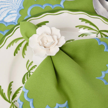 White Fiore Porcelain Napkin Rings (Set of 4)